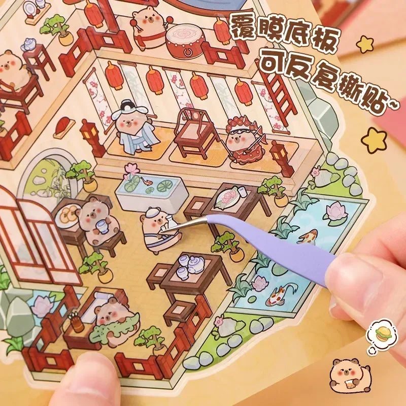 Livre de Stickers 3D : 20 scènes miniatures différentes