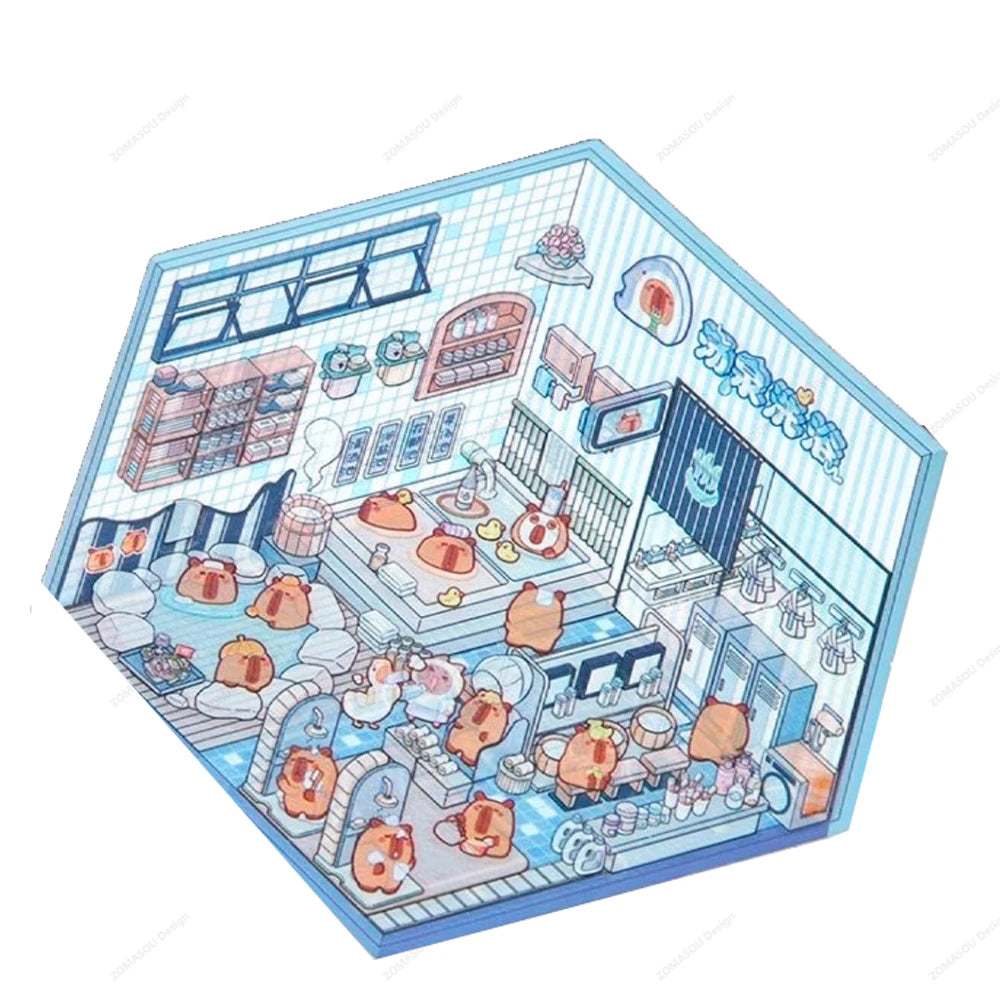 Sticker 3D Mix d'animaux : 4 scènes miniatures