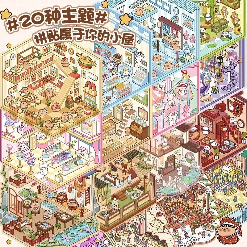 Livre de Stickers 3D : 20 scènes miniatures différentes
