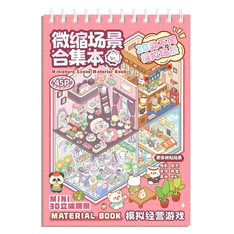 Livre de Stickers 3D : 20 scènes miniatures différentes