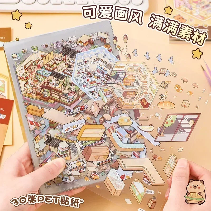Livre de Stickers 3D : 20 scènes miniatures différentes
