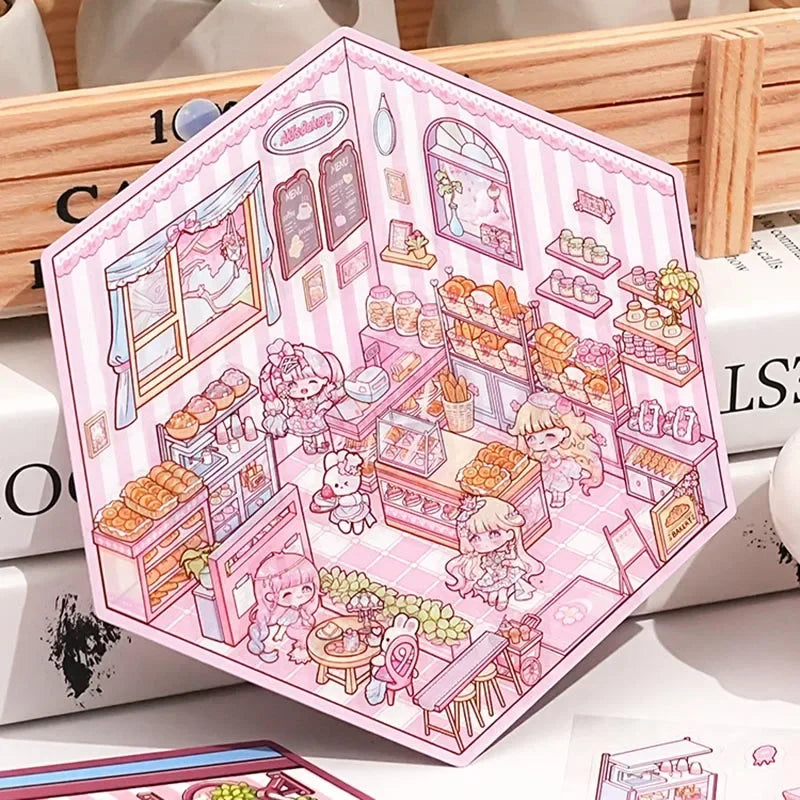 Sticker 3D de petits commerces d'animaux : 5 scènes miniatures