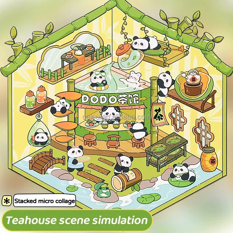 Sticker 3D Mix d'animaux : 4 scènes miniatures