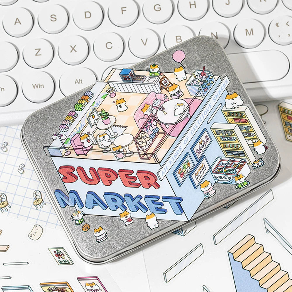Sticker 3D SuperMarket et BookShop : 2 scènes miniatures