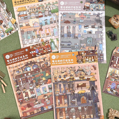 Sticker 3D Appartements et Hôtels : 4 scènes miniatures