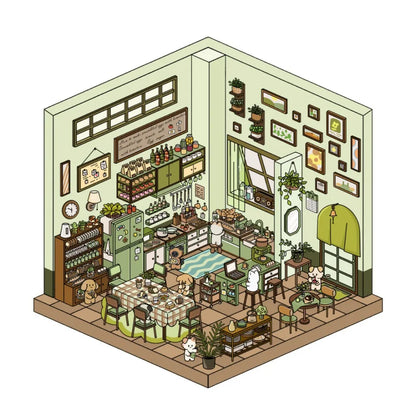 Sticker 3D Petites maisons d'animaux : 4 scènes miniatures