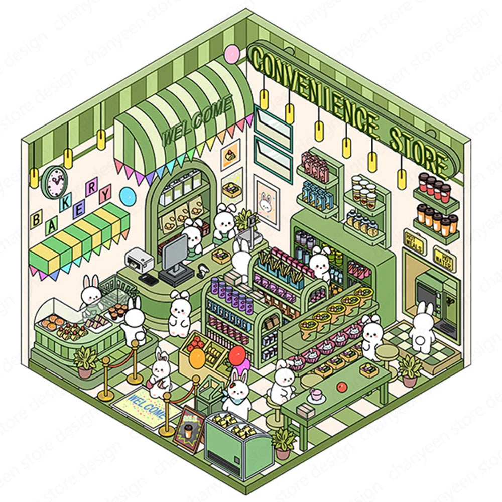Sticker 3D Mix d'animaux : 4 scènes miniatures