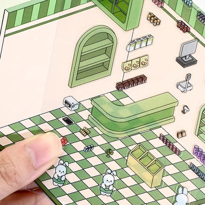 Sticker 3D Mix d'animaux : 4 scènes miniatures