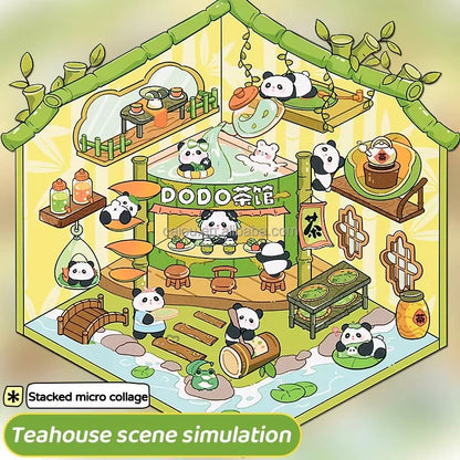 Sticker 3D Mix d'animaux : 4 scènes miniatures