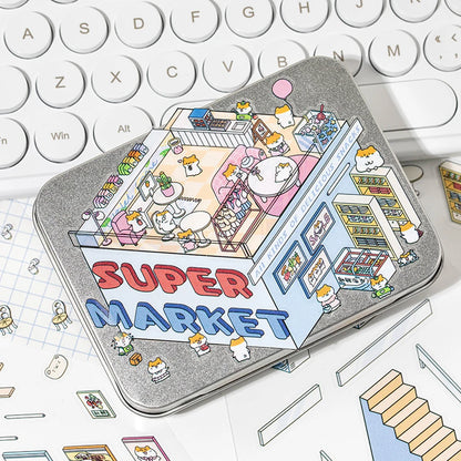 Sticker 3D SuperMarket et BookShop : 2 scènes miniatures