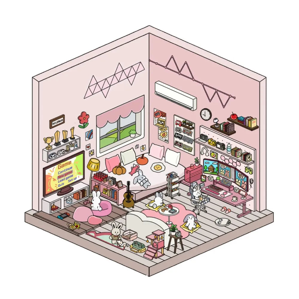 Sticker 3D Petites maisons d'animaux : 4 scènes miniatures