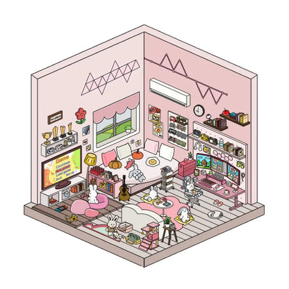 Sticker 3D Petites maisons d'animaux : 4 scènes miniatures