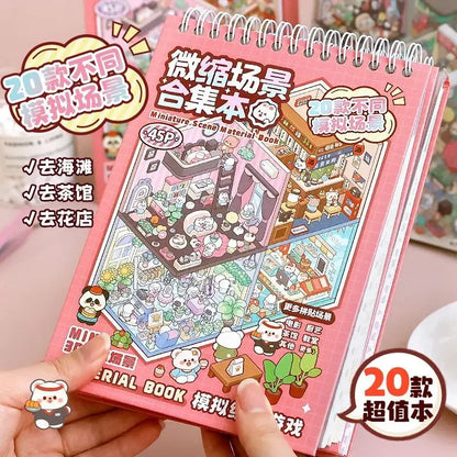 Livre de Stickers 3D : 20 scènes miniatures différentes