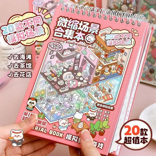 Livre de Stickers 3D : 20 scènes miniatures différentes